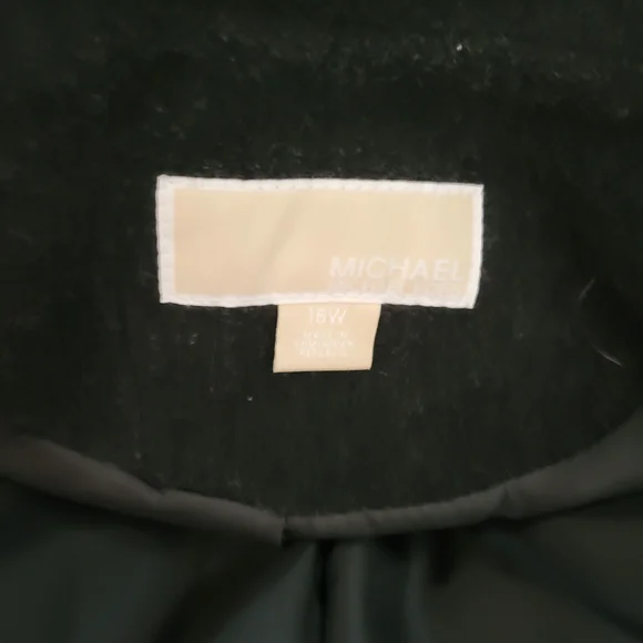 Michael Kors Womens Charcoal Gray Wool Blend Trench Coat Sz 16W - Picture 5 of 13